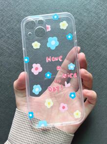 Floral Print Clear Phone Case - Multicolor - View 2