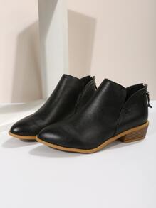 Kobiety Czarny Zamek błyskawiczny z tyłu Buty za kostkę , Noski w szpic Grube obcasy Buty za kostkę