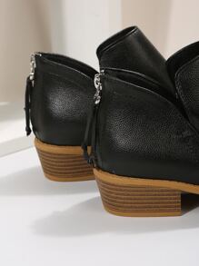 Kobiety Czarny Zamek błyskawiczny z tyłu Buty za kostkę , Noski w szpic Grube obcasy Buty za kostkę