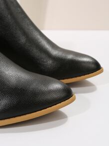 Kobiety Czarny Zamek błyskawiczny z tyłu Buty za kostkę , Noski w szpic Grube obcasy Buty za kostkę