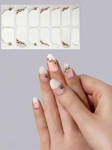 1sheet Leopard Print Nail Art Sticker & 1pc Nail File - Multicolor - View 1