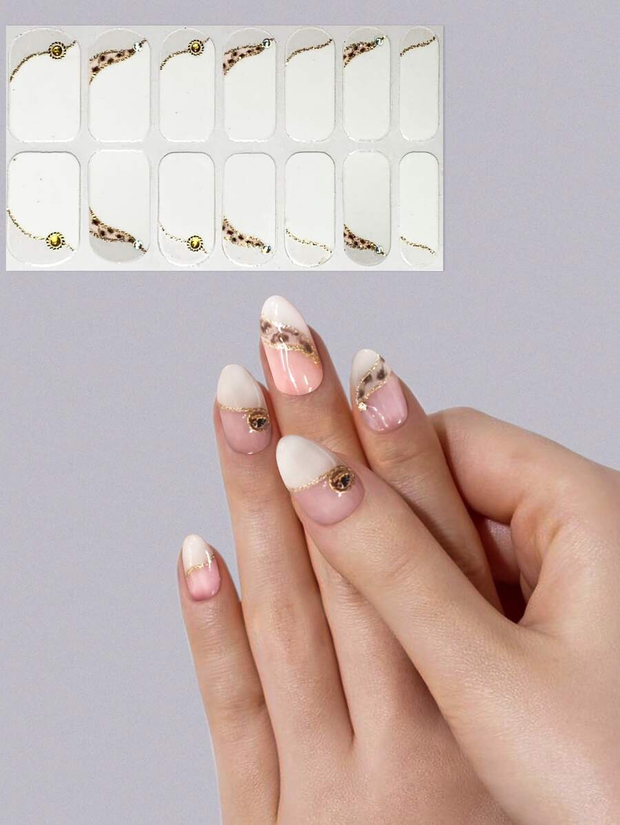 1sheet Leopard Print Nail Art Sticker & 1pc Nail File - Multicolor - View 1