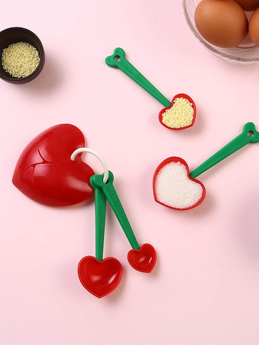 5 piezas Cuchara medidora con adorno de corazón - Multicolor - Ver 1