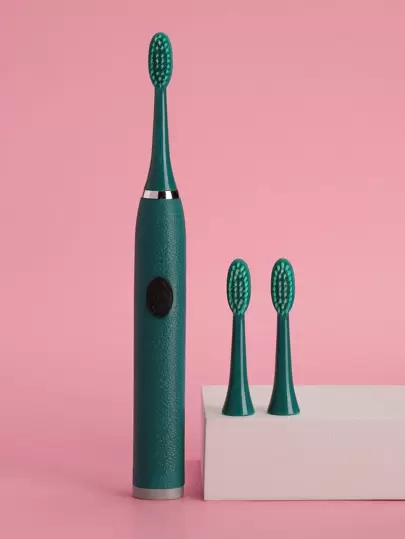 1 pieza de plástico Cepillo de dientes eléctrico con 3 piezas Repuesto cabeza