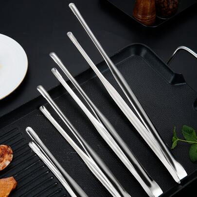 不銹鋼廚房食物夹便攜燒烤夾烹飪燒烤鑷子