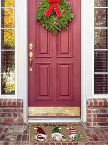 Christmas Gonk Pattern Outdoor Waterproof Door Mat - Multicolor - View 2