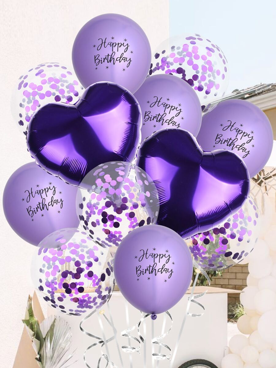 kumozawa 12pcs Heart-Shaped Metal Balloon Set For Birthday (Without Straw) Back To School Valentine Day
