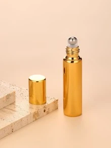 1pc Empty 10ML Essential Oil Roller Ball Bottle,Empty Refillable Roll on Glass Bottles, Leak proof Glass Bottle, Stainless Steel Balls for Essential Oil , Liquid Travel Bottles - Gold - View 1
