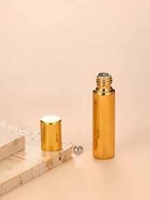 1pc Empty 10ML Essential Oil Roller Ball Bottle,Empty Refillable Roll on Glass Bottles, Leak proof Glass Bottle, Stainless Steel Balls for Essential Oil , Liquid Travel Bottles - Gold - View 4
