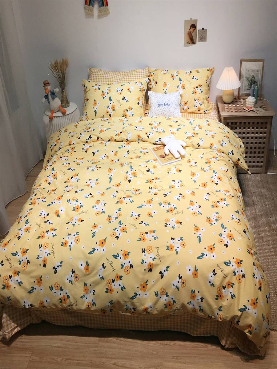 Bộ bìa duvet in hoa không có chất làm đầy - Nhiều màu - Xem 1
