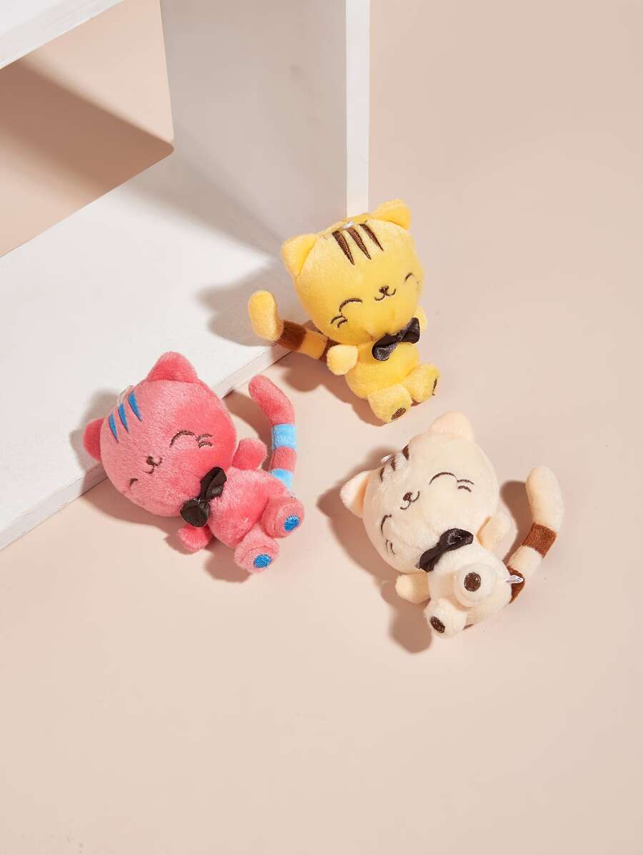 1pc Random Color Cartoon Cat Design Pet Plush Toy - Multicolor - View 1