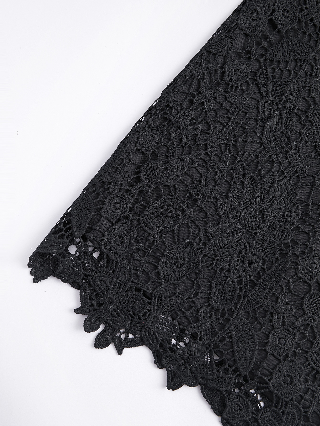 Eilly Bazar Floral Guipure Lace Stand Neck Dress SHEIN USA