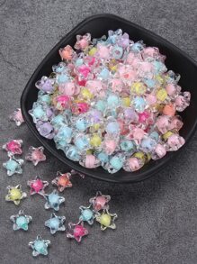 100pcs/set Transparent Acrylic Macaroon Color Star Bead In Bead, Diy Jewelry Making Accessories - Multicolor - View 1