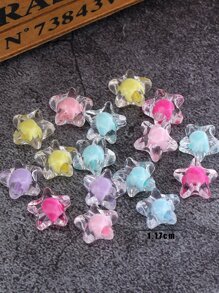 100pcs/set Transparent Acrylic Macaroon Color Star Bead In Bead, Diy Jewelry Making Accessories - Multicolor - View 3
