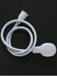 1 pieza unicolor Alcachofa de ducha con 1 pieza Manguera de ducha - Blanco - Ver 1