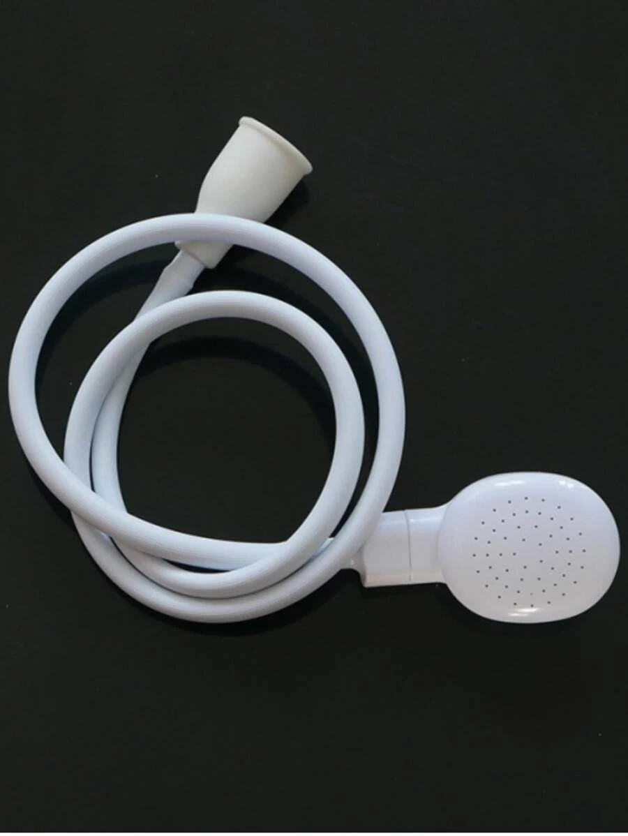 1 pieza unicolor Alcachofa de ducha con 1 pieza Manguera de ducha - Blanco - Ver 1