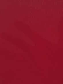 SHEIN Clasi Solid Draped Collar Sleeveless Blouse - Burgundy - View 3