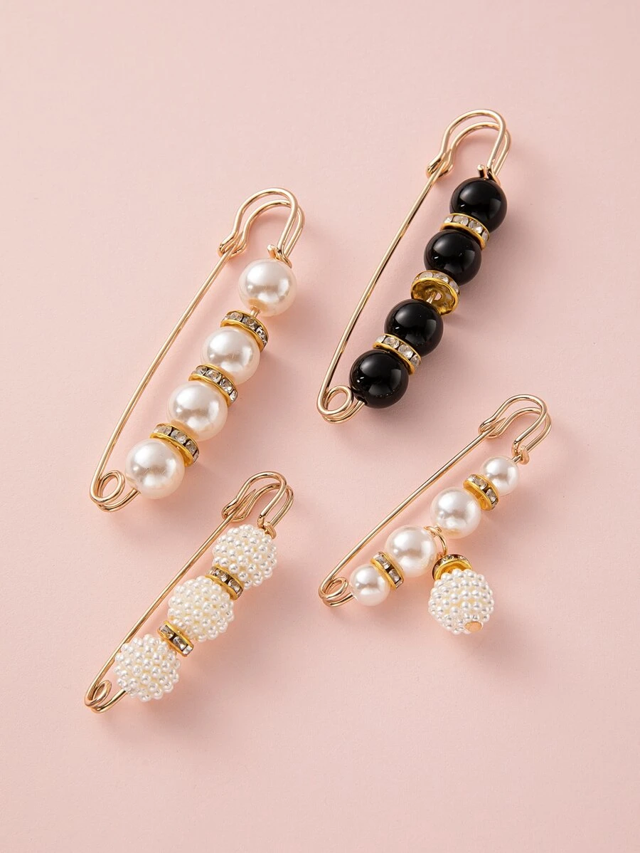 4 cái giả ngọc trai trang trí nội thất ngẫu nhiên thắt lưng điều chỉnh khóa - Nhiều màu - Xem 1