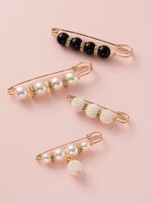 4 cái giả ngọc trai trang trí nội thất ngẫu nhiên thắt lưng điều chỉnh khóa - Nhiều màu - Xem 3