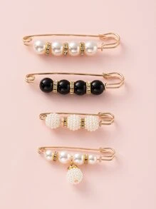 4 cái giả ngọc trai trang trí nội thất ngẫu nhiên thắt lưng điều chỉnh khóa - Nhiều màu - Xem 4