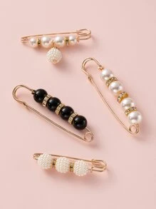 4 cái giả ngọc trai trang trí nội thất ngẫu nhiên thắt lưng điều chỉnh khóa - Nhiều màu - Xem 5