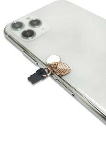 1pc Heart Decor Dust Plug - Black - View 2