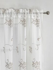 Rèm đơn bảng thêu hoa - màu nâu - Xem 4