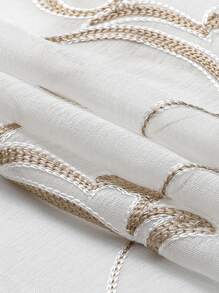 Rèm đơn bảng thêu hoa - màu nâu - Xem 5