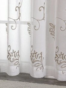 Rèm đơn bảng thêu hoa - màu nâu - Xem 7