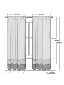 Rèm đơn bảng thêu hoa - màu nâu - Xem 8