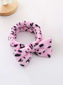 1pc Leopard Print Bath Headband, Modern Polyester Soft Hair Band For Bathroom Home Bathroom Decor Summer - Multicolor - View 3