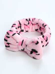 1pc Leopard Print Bath Headband, Modern Polyester Soft Hair Band For Bathroom Home Bathroom Decor Summer - Multicolor - View 4