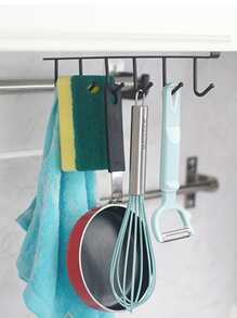 1入組鐵製6鉤儲物架衣櫃櫥櫃金屬底架馬克杯掛鉤浴室廚房收納架掛架