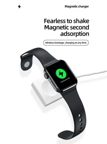 1入組無線充電器適用於Apple Watch - 白色 - 查看 3