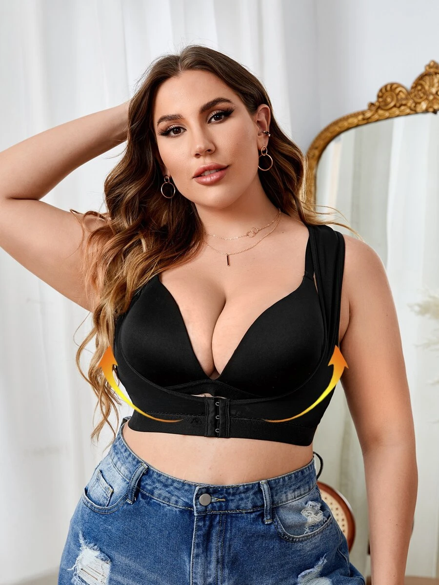 Top faja hebilla delantero - Negro - Ver 1