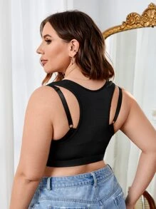 Top faja hebilla delantero - Negro - Ver 2