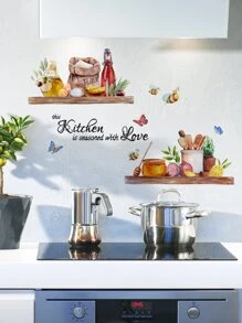 1 件标语图形厨房贴纸、贴纸、墙贴、乙烯基贴花用于家居装饰、春季装饰品让您的家焕然一新、节日装饰贴纸礼物生日毕业 - 彩色 - 查看 7