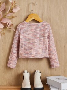 SHEIN Young Girl Space Dye Twist Hem Tee