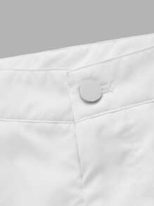 Manfinity NiteLyfe 男士素色斜口袋長褲 - 白色 - 查看 3