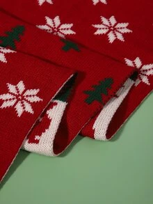 Christmas Deer Print Scarf - Multicolor - View 4