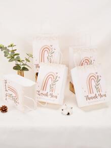 chiếc Túi quà đồ họa hình chiếc lá & khẩu hiệu, Túi giấy quà tặng in hình chiếc lá & cầu vồng hiện đại cho bữa tiệc - Nhiều màu - Xem 1