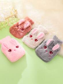 1 pièce Bouillotte design lapin duveteux de couleur aléatoire - Multicolore - Voir 3
