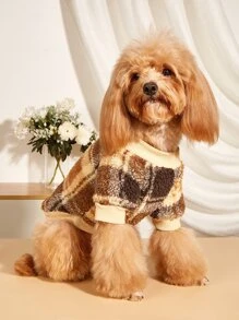 Plaid Pattern Warm Pet Hoodie - Multicolor - View 1