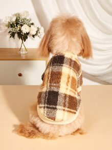 Plaid Pattern Warm Pet Hoodie - Multicolor - View 3