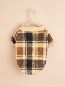 Plaid Pattern Warm Pet Hoodie - Multicolor - View 4