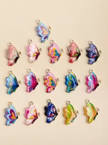 16pcs Butterfly DIY Pendant - Multicolor - View 1