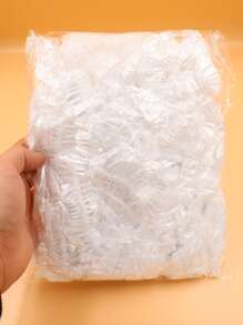 100 piezas Gorro de ducha desechable de plástico, gorro de ducha para teñir el cabello, gorro de salón de belleza de plástico