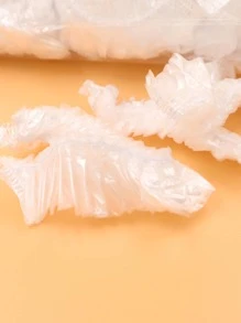 100 piezas Gorro de ducha desechable de plástico, gorro de ducha para teñir el cabello, gorro de salón de belleza de plástico