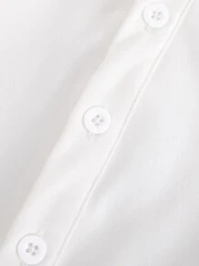 SHEIN Chico joven Camisa con botón delantero - Blanco - Ver 7