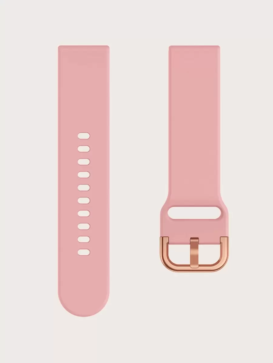 1pc Women/Men Pink 20mm/22mm Width Universal Silicone Smart Watch Strap Watchband Accessories Compatible With Samsung Galaxy Watch 7654/Mi/Venu/Vivoactive/Forerunner/Honor - Baby Pink - View 1